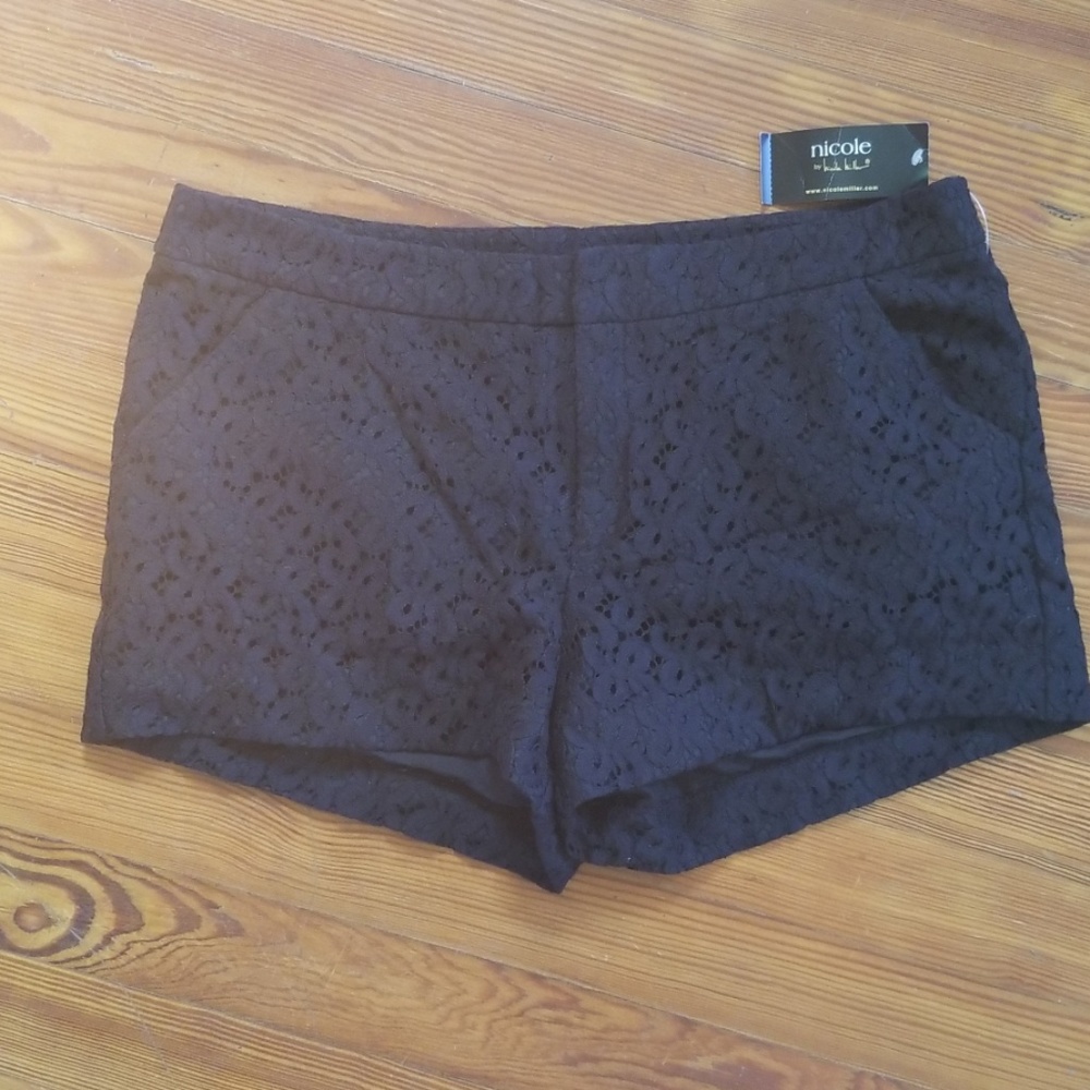 NWT Black Lace Shorts by Nicole Miller